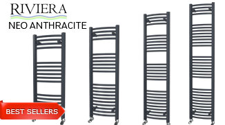 Riviera Neo Anthracite Ladder Towel Rails