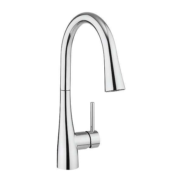 Crosswater Cook Side Lever Kitchen Mixer Tap with Concealed Flex Spray