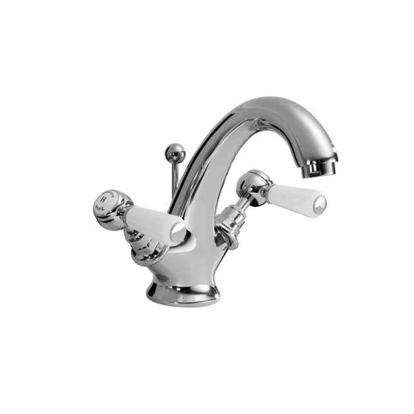 Hudson Reed White Topaz With Lever Mono Basin Mixer Tap BC305HL