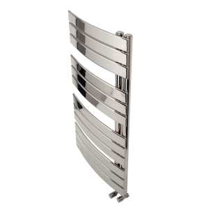 Apollo Palermo Chrome Offset Curved Panel Towel Warmer 1100 x 600mm PAOC6W1100