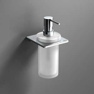 Sonia S Cube Frosted Glass Soap Dispenser and Chrome Fixing.