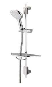 Bristan Evo Shower Kit with Multi Function Rub Clean Handset Chrome Plated (with Shelf) EVF KIT03 C