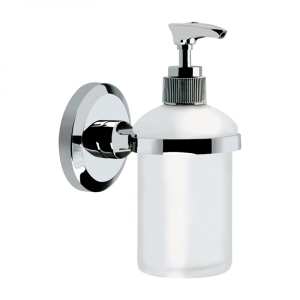 Bristan Solo Wall Mounted Frosted Glass Soap Dispenser Chrome Plated SO SOAP C