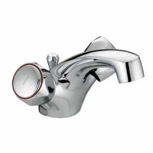 Bristan Club Dual Flow Basin Mixer Tap With Pop Up Waste Chrome Plated With Metal Heads VAC DFBAS C MT