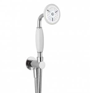 Crosswater Belgravia shower handset, wall outlet and hose Chrome