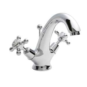 Hudson Reed White Topaz With Crosshead Mono Basin Mixer Tap BC305DX
