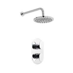 Kartell Logik Thermostatic Concealed Shower with Fixed Overhead Drencher Chrome SHO020LO SHO083DE