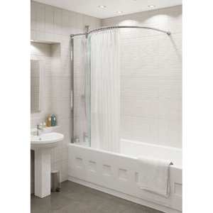 Kudos Inspire Over Bath Shower Panel with Shower Curtain Rail Corner