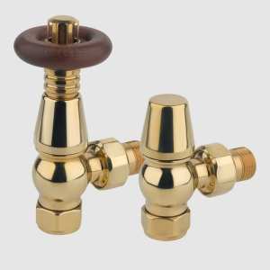 MHS Kentwell 15mm Angled Thermostatic Radiator Valves in Brass