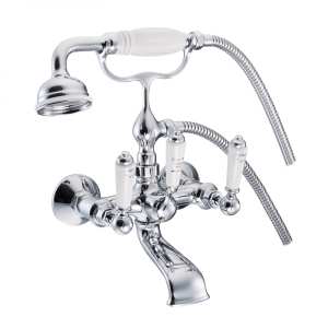 St James Wall Mounted Bath Shower Mixer Tap with Shower Kit SJ321 Chrome