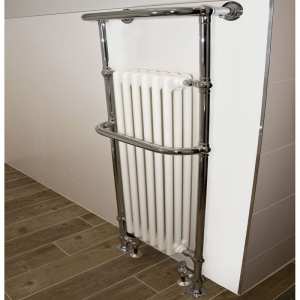 TowelRads Hampshire 1510 x 510mm Chrome and White Traditional Towel Radiator