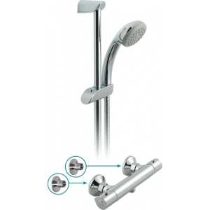 Vado  Prima Thermostatic Slide Rail Shower Kit Package With Wall Mounting Brackets