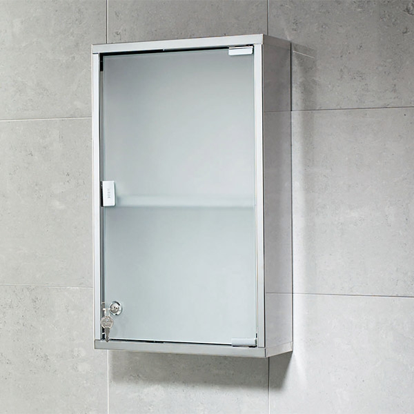gedy bathroom medicine cabinet rectangular polished/frosted glass