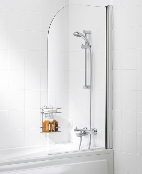 Lakes Curved Bath Shower Screen 800mm (8mm Glass) BS81005