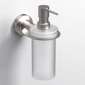 Sonia Tecno Project Brushed Nickel and Frosted Glass Soap Dispenser