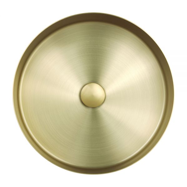 JTP VOS Brushed Brass Round Countertop Basin 360 x 360mm