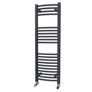 Riviera Neo 1200 x 400 Anthracite Curved Ladder Towel Rail