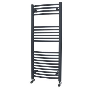 Riviera Neo 1200 x 500 Anthracite Curved Ladder Towel Rail