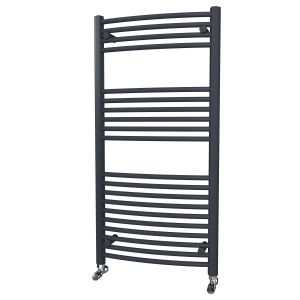 Riviera Neo 1200 x 600 Anthracite Curved Ladder Towel Rail