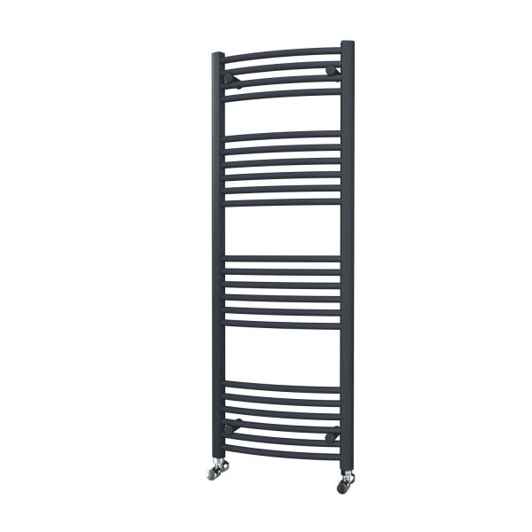 Riviera Neo 1400 x 500 Anthracite Curved Ladder Towel Rail
