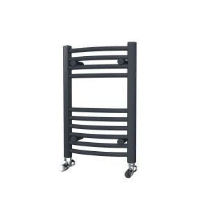 Riviera Neo 600 x 400 Anthracite Curved Ladder Towel Rail