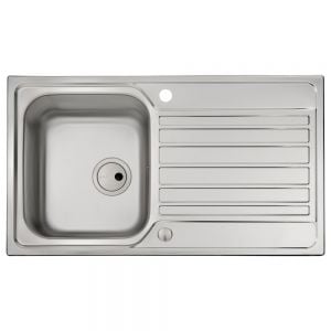 Abode Connekt Inset Single Bowl Stainless Steel Kitchen Sink with Drainer
