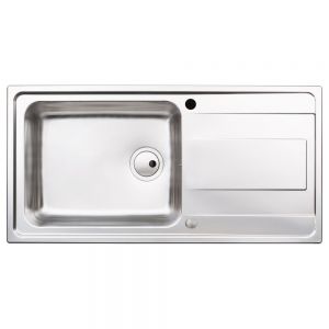 Abode Ixis Inset Single Bowl Stainless Steel Kitchen Sink with Drainer