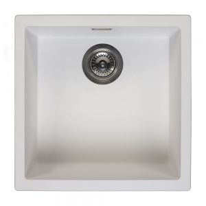 Reginox Amsterdam Pure White Single Bowl Granite Kitchen Sink 460 x 460mm