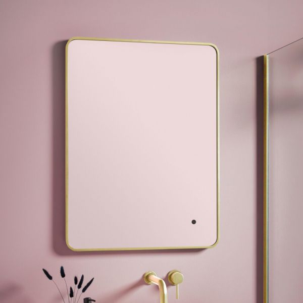 Apex Alfie Soft Edge LED Brushed Brass Bathroom Mirror 500 x 700mm