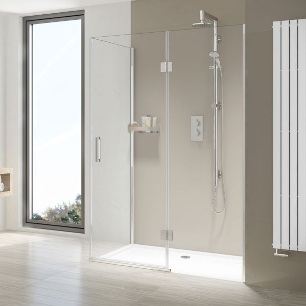 Aqata Design Solutions DS460 Hinged Shower Enclosure with Inline Panel 900 x 760