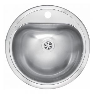 Reginox Round Single Bowl Stainless Steel Kitchen Sink 460 x 460mm