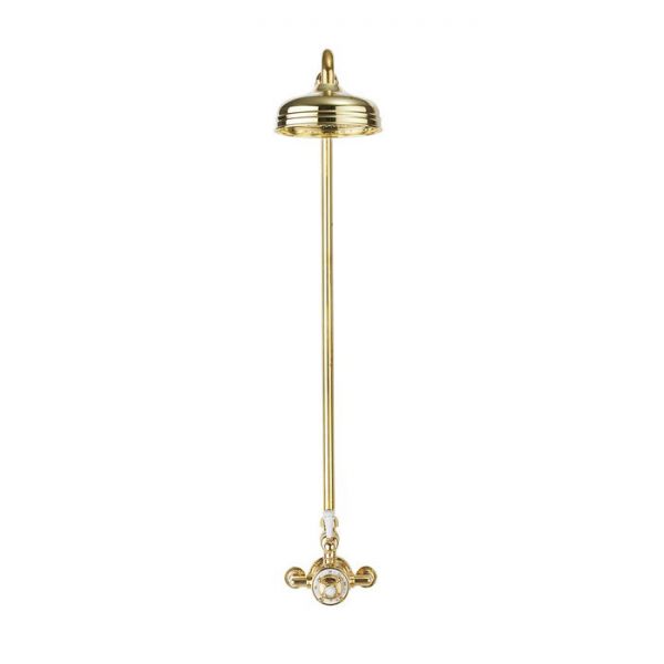 Crosswater Belgravia Unlacquered Brass Thermostatic Exposed One Outlet Shower Kit