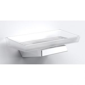 Sonia S7 Frosted Glass Soap Dish with Chrome Fixings