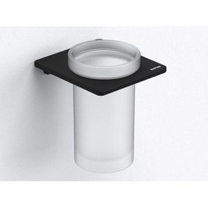 Sonia S Cube Frosted Glass Tumbler with Black Fixings