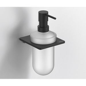 Sonia S6 Frosted Glass Soap Dispenser with Black Fixings