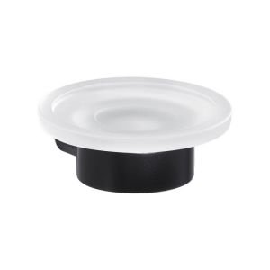 Gedy Pirenei Black and Frosted Glass Wall Mounted Soap Dish