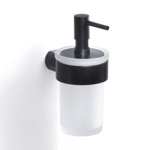 Gedy Pirenei Black and Frosted Glass Soap Dispenser