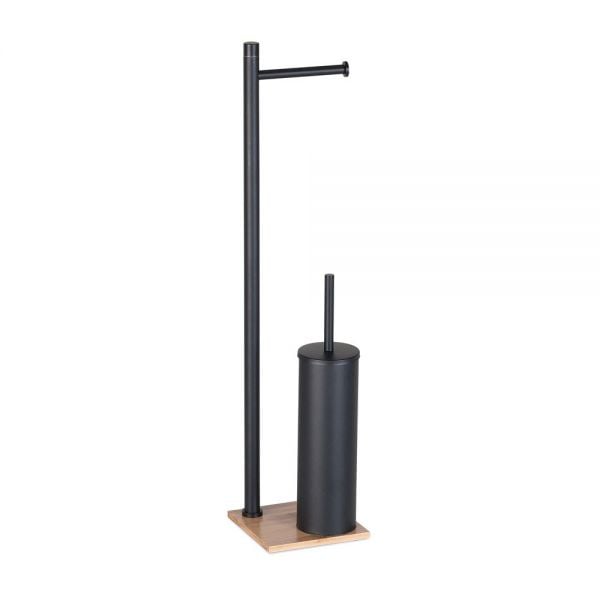 Gedy Trilly Black and Bamboo Bathroom Butler