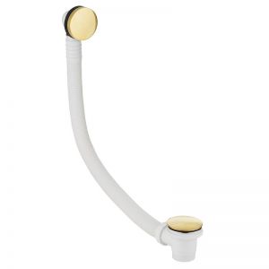 Crosswater Unlacquered Brass Extended Click Clack Bath Waste