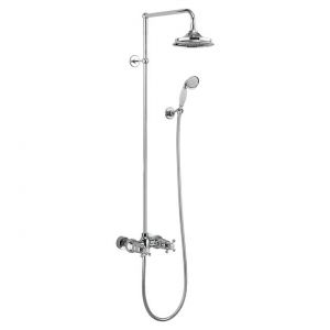 Burlington Eden Thermostatic Dual Function Exposed Shower Bar Valve with 12 inch Shower Head and Handset