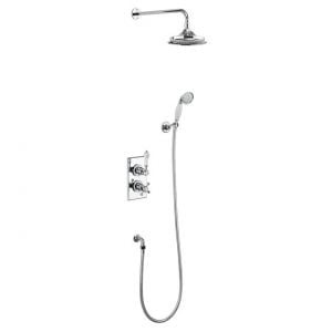 Burlington Trent Thermostatic Dual Function Shower Valve with 9 inch Shower Head and Handset