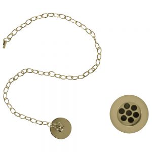 Burlington Gold Slotted Plug and Chain Basin Waste W1 GOLD