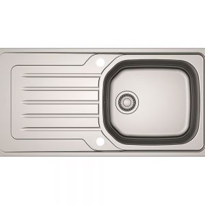 Clearwater Bolero 1 Bowl Inset Stainless Steel Kitchen Sink with Drainer 1000 x 500