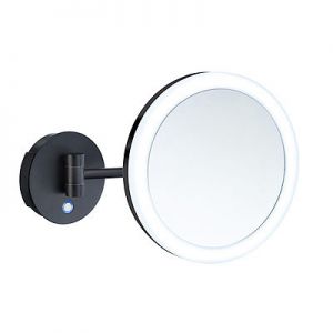 Smedbo Outline Black Wall Mounted Extendable LED Cosmetic Mirror FK485EBP
