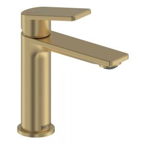 Bristan Frammento Eco Start Brushed Brass Mono Basin Mixer Tap with Waste