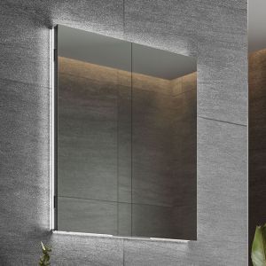 HIB Atrium 80 Semi Recessed LED Double Door Bathroom Cabinet