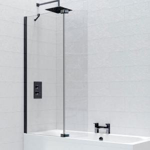 Kudos Ultimate 700 Over Bath Screen Shower Panel Matt Black