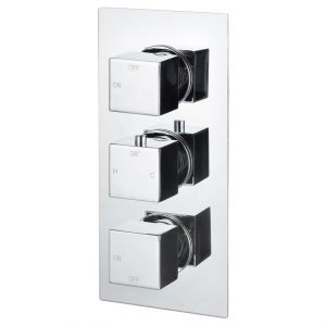 Moods Kavala Chrome Two Outlet Three Handle Thermostatic Shower Valve