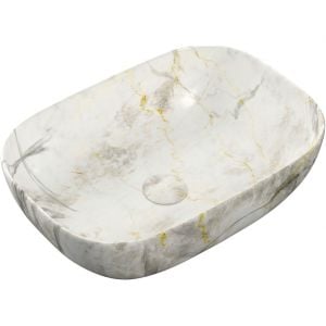 Moods Orion 460 x 330mm White Marble Effect Countertop Basin
