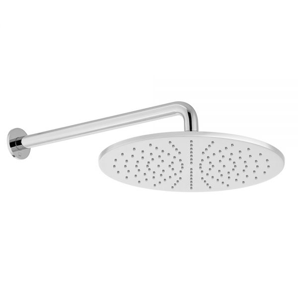 Vado Nebula Chrome 300mm Round Shower Head with Wall Mounted Arm